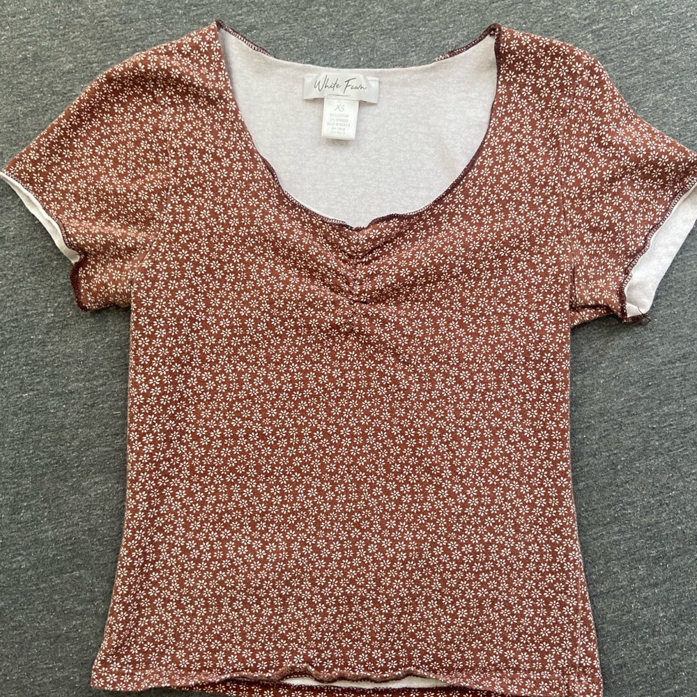 Brown flower shirt
